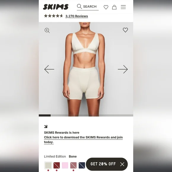 Skims Boyfriend Boxers Ribbed - Medium - Picture 4 of 4